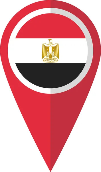 Egypt Flagga Pin Ikon Platt Stil — Stock vektor