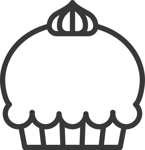 Cupcake Dessert Food Ikone Umriss Stil — Stockvektor