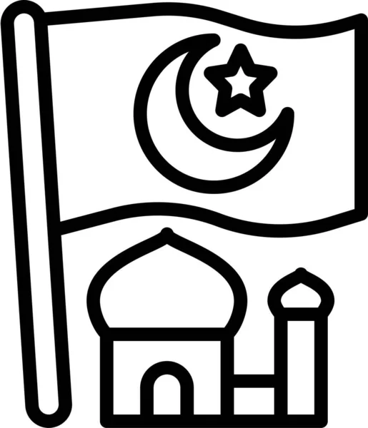 Crescent Flag Islam Icon Ramadan Eid Category — Stockový vektor