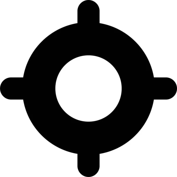 Fadenkreuz Markierungssymbol Solidem Stil — Stockvektor