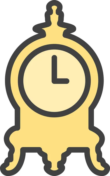 Antique Clock Clock Vintage Icon Filled Outline Style — Stock Vector