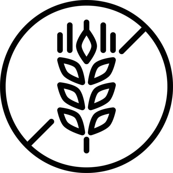 Їжа Заборонена Іконка Глютену Контурному Стилі — стоковий вектор