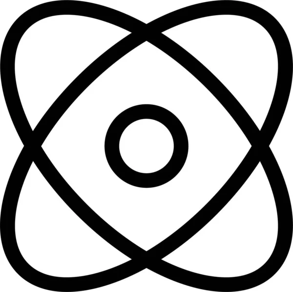 Atom Atomutbildning Ikon Kontur Stil — Stock vektor