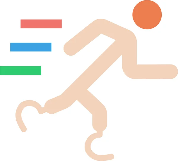 Паралимпийская Икона Легкой Атлетики Твердом Стиле — стоковый вектор