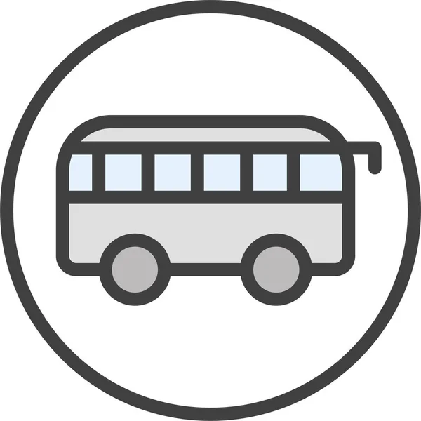 Minibus Ônibus Ícone Transporte Público Estilo Full Outline — Vetor de Stock