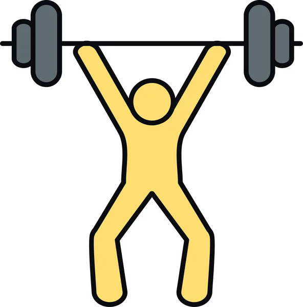 Dumbbell Excercise Bodybuilding Icon Filled Outline Style — Stock Vector