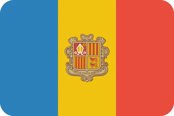 扁平风格的Andorra国旗图标 — 图库矢量图片