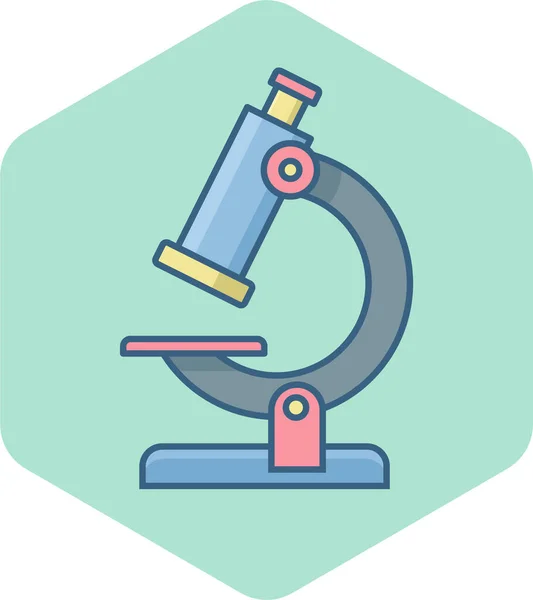 Icono Del Microscopio Laboratorio Biología Estilo Contorno Rellenado — Vector de stock