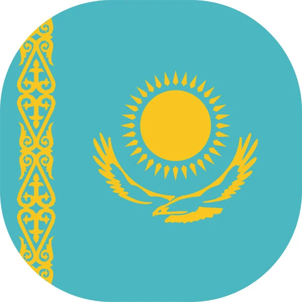 País Bandera Kazakhstan Icono Estilo Plano — Archivo Imágenes Vectoriales