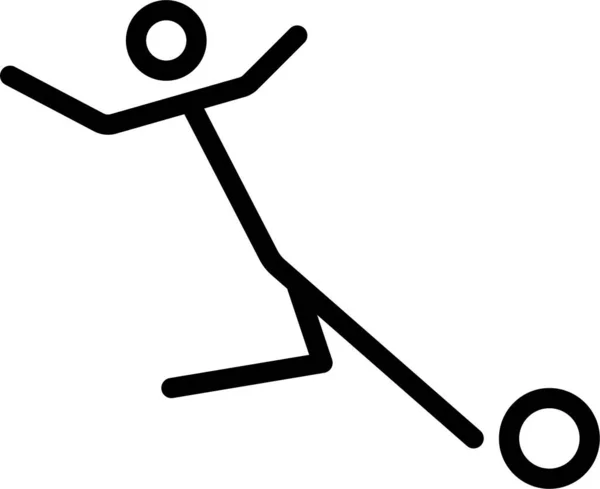 Иконка Футбольных Игр Стиле Абрис — стоковый вектор
