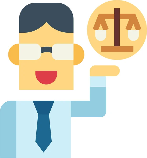 Ügyvéd Bíró Emberek Ikon — Stock Vector