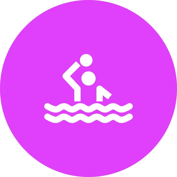 Jeux Aquatiques Icône Olympique Style Solide — Image vectorielle