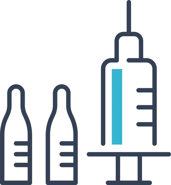 Ampoule注射器疫苗图标 — 图库矢量图片