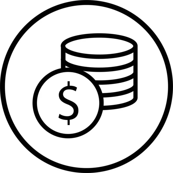 Financovat Nákupní Ikonu Peněz Stylu Osnovy — Stockový vektor
