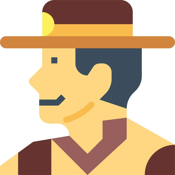 Cowboy Boer Sheriff Pictogram — Stockvector