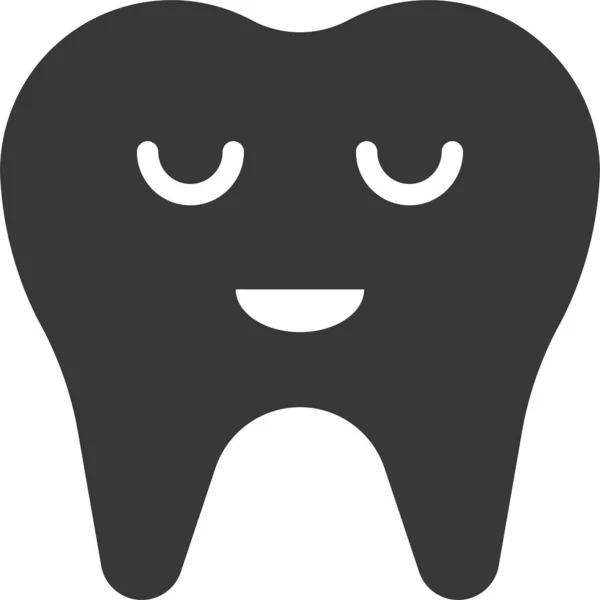 Икона Смайликов Зубов Твердом Стиле — стоковый вектор