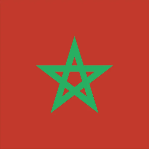 Land Flagga Morocco Ikon Platt Stil — Stock vektor