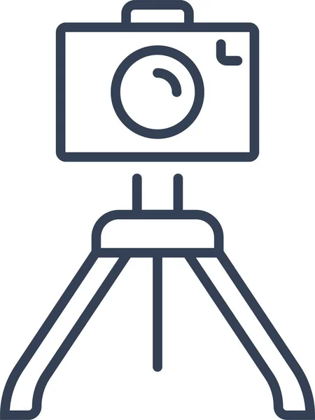 Camera Cinema Foto Pictogram Omtrek Stijl — Stockvector