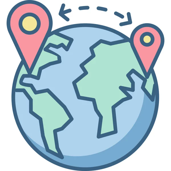 Gps Ubicación Mapas Icono Estilo Contorno Lleno — Vector de stock