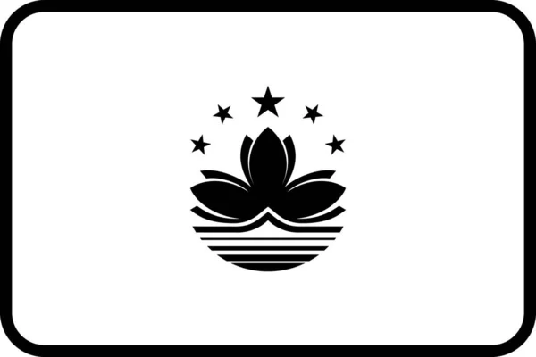 Ikona Vlajky Asijské Země Stylu Osnovy — Stockový vektor