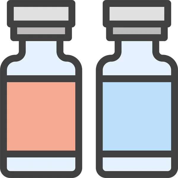 Flessen Vaccin Drugs Icoon — Stockvector