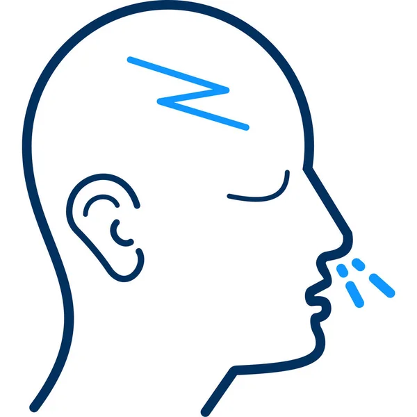 アウトラインスタイルで冷たい頭痛の病気のアイコン — ストックベクタ