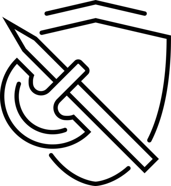 Ikona Walki Obrony Zarysie Stylu — Wektor stockowy