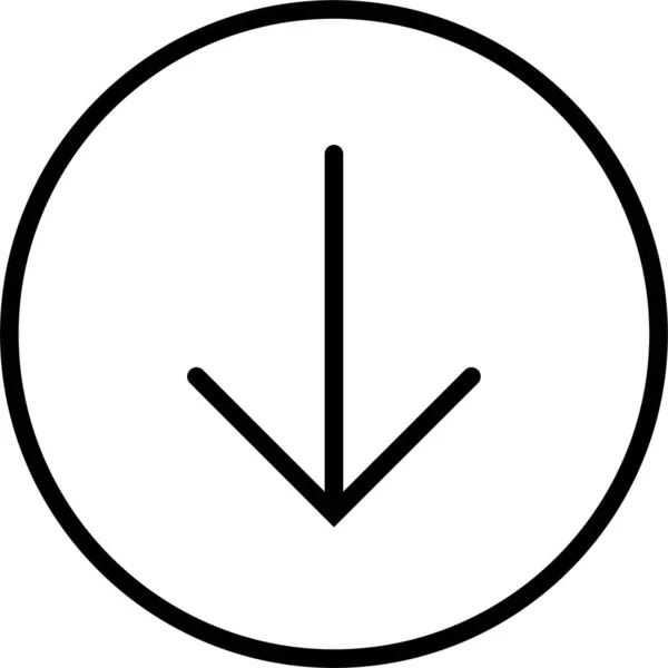 Ikona Šipky Dolů — Stockový vektor