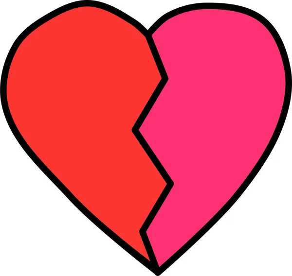Σπάσει Εικονίδιο Καρδιά Χωρισμού Στυλ Γεμάτο Περίγραμμα — Διανυσματικό Αρχείο