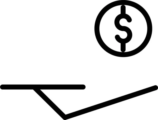 Accepteren Bancaire Cash Icoon Contante Stijl — Stockvector