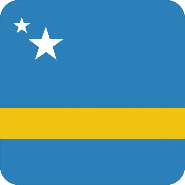 País Ícone Bandeira Curaçao Estilo Plano —  Vetores de Stock