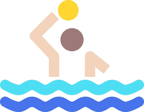 Jogos Aquáticos Ícone Olímpico Estilo Plano — Vetor de Stock