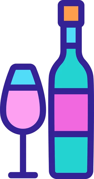 Botella Alcohol Icono Categoría Bebidas Alimenticias — Archivo Imágenes Vectoriales