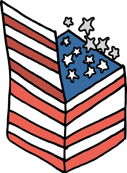 Amerika Ünnepli Ikon Kézzel Rajzolt Stílusban — Stock Vector