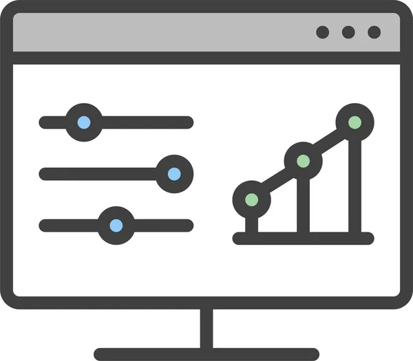 Grafiek Equalizer Monitor Pictogram Gevulde Outline Stijl — Stockvector