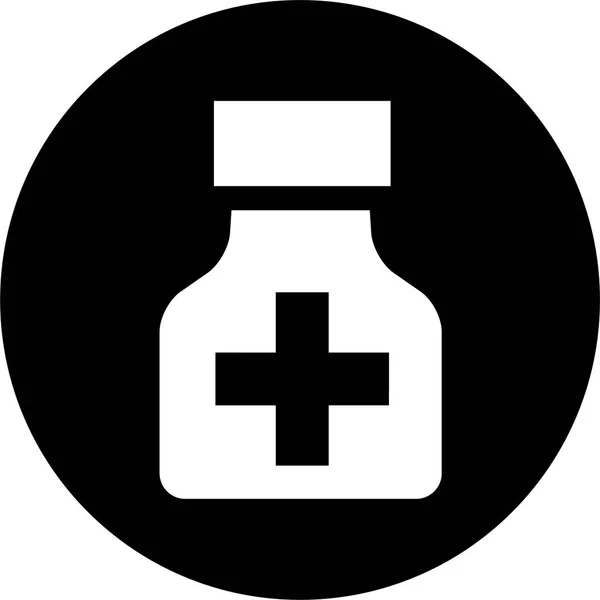 Лекарственные Препараты Икона Твердом Стиле — стоковый вектор