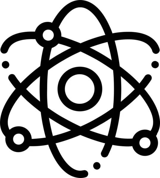 Atom Elektronenkern Symbol Umrissstil — Stockvektor