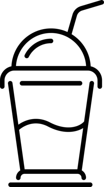 Drank Cocktail Koffie Pictogram Omtrek Stijl — Stockvector