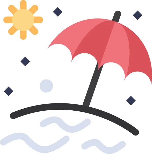 Beach Umbrella Vacation Icon Summer Category — Stock Vector