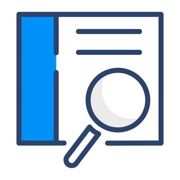 Document File Magnifier Icon Filled Outline Style — Stock Vector