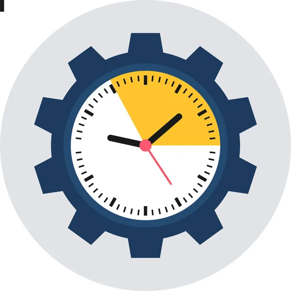 Reloj Hora Icono Reloj Pared Estilo Plano — Vector de stock