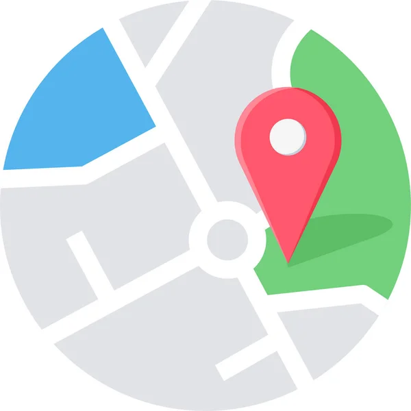 Gps Ubicación Icono Navegación Estilo Plano — Vector de stock