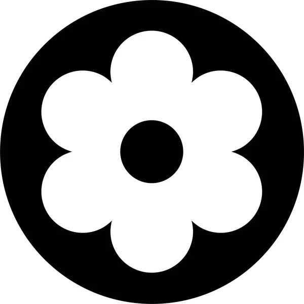 Květinová Dekorativní Květinová Ikona Pevném Stylu — Stockový vektor