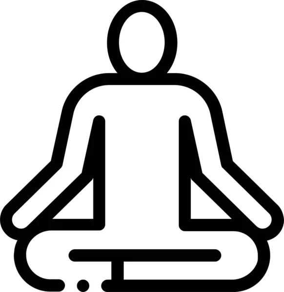 Biyohack Pozu Yoga Simgesi Ana Hatlarıyla — Stok Vektör