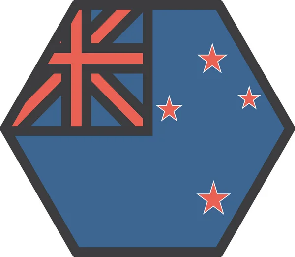 Icono Bandera Del País Kiwi Estilo Contorno Lleno — Archivo Imágenes Vectoriales