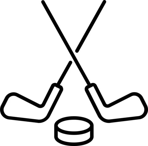 Hokejová Hra Puk Ikona — Stockový vektor