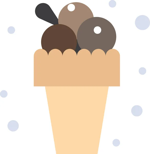 食品饮料类别中的奶油冰淇淋图标 — 图库矢量图片