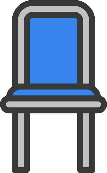 Silla Comodidad Sofá Icono Estilo Contorno Lleno — Vector de stock