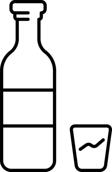 Bebida Vodka Botella Icono — Vector de stock