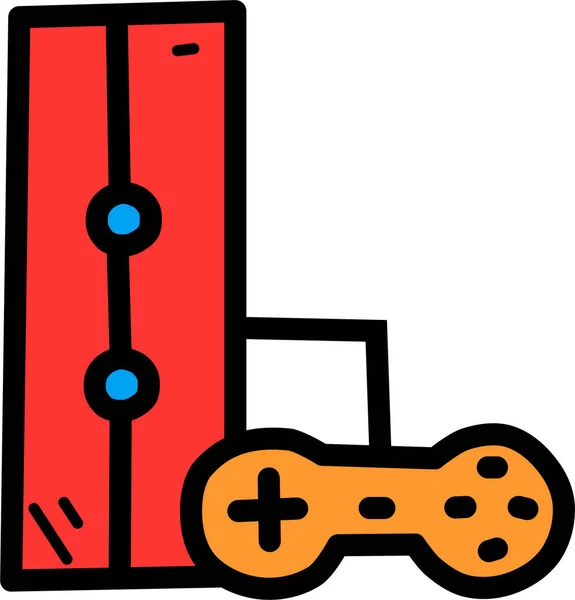 Console Controller Game Icon Filled Outline Style — Stock Vector